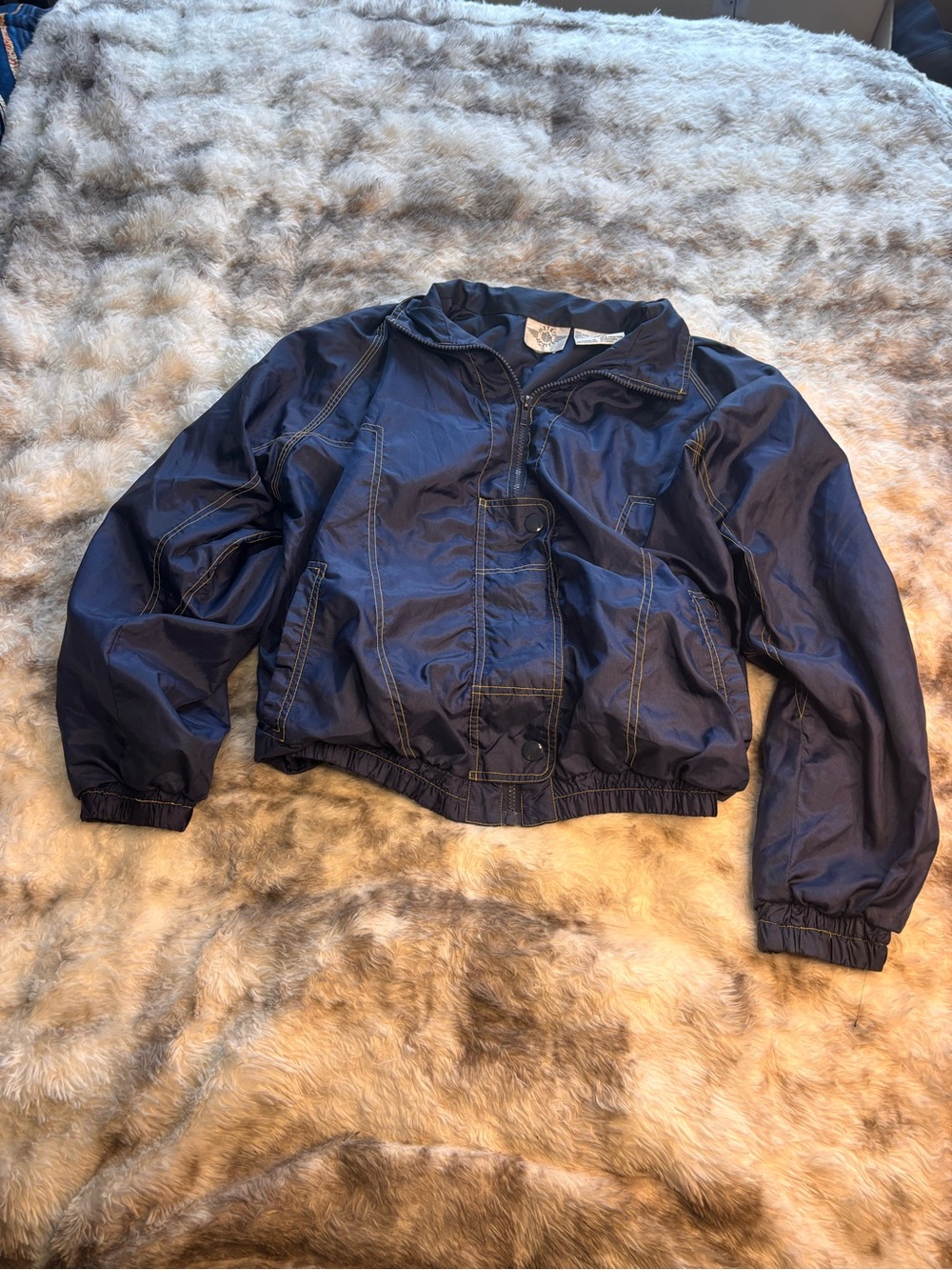 Vintage 90s Metro Active Navy Lightweight Windbreaker Jacket